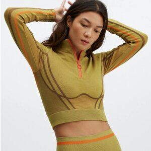 Fabletics NWOT Opal Seamless Half-Zip Long-Sleeve Top size XS